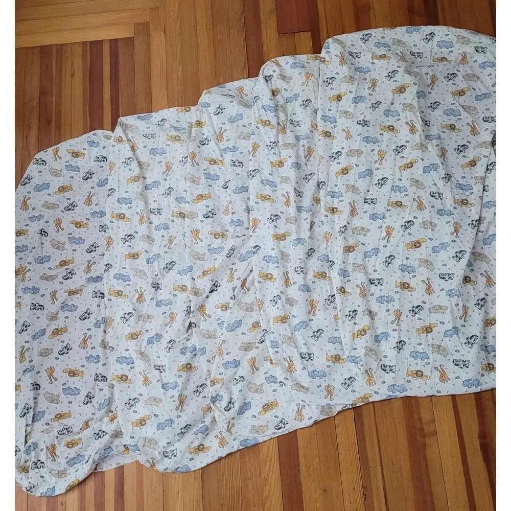 Nojo Noahs Ark Animals Blanket Comforter Crib Set Double Sided Nursery Mobile